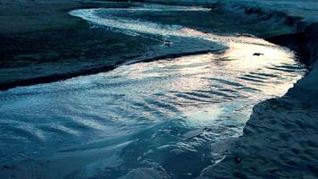 sand and stream with a light of reflection video