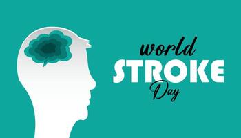 World Stroke Day is observed every year on October. Medical Healthcare Awareness concept. background, placard, banner template illustration design. vector