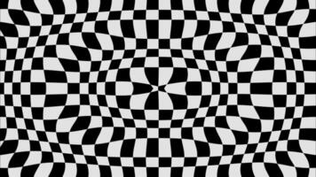 black white chessboard wavy surface. Smooth, liquid metal texture. Seamless loop background. video