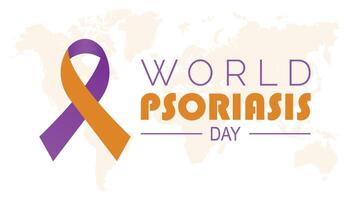 World Psoriasis Day is observed every year on October. Medical Healthcare Awareness concept. background, placard, banner template illustration design. vector