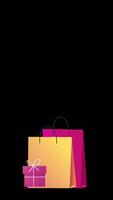 Online Shopping With Tablet 2D Motion Graphics Animation Vertical Alpha Channel video