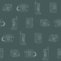 Outline Collection of Phone Seamless Pattern illustration Design vector
