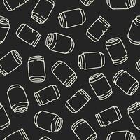 Outline Bunch of Can Seamless Pattern illustration Design vector