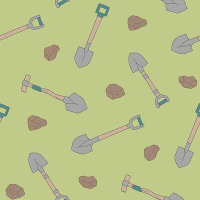 Shovel Rock Spade Seamless Pattern illustration for Print, Wallpaper, Decoration.
