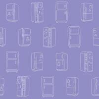 Outline Collection of Fridge Seamless Pattern illustration Design vector