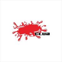 Blank banner with splash decoration and club writing vector