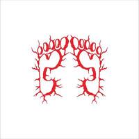 Two red paws on a white background vector