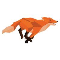 geometric illustration of running fox vector