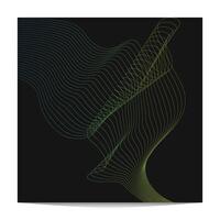 abstract dark background with green fluid wireframe vector