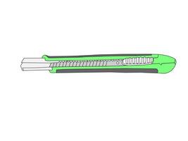 Green Utility Knife with Extendable Blade vector
