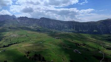 Clouds passing over seceda mountain range video