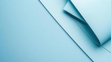 Close-up of overlapping blue paper sheets with clean lines and smooth texture, minimalist design photo
