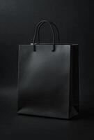 A black background with a subtle texture and the shadow of a shopping bag, leaving plenty of room for copy space photo