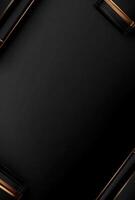 A black background with a faint shine and the hint of luxury products in the corners, perfect for adding advertising text photo