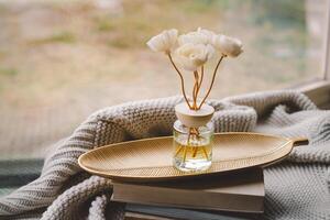 Cozy indoor setting with a Incense sticks for the home photo