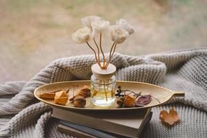 Cozy indoor setting with a Incense sticks for the home photo