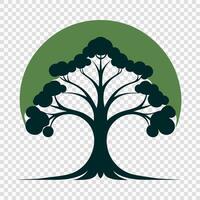 Stylized Green Tree icon with Gradient Leaves vector