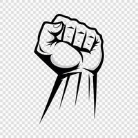 Raised Fist Illustration Symbolizing Strength and Unity vector