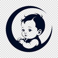 illustration of a smiling baby face vector