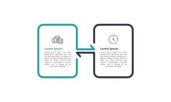 Compare 2 options to prioritize business. Infographic Design Templates. Business Presentation, Management, Development, Workflow and Information. vector