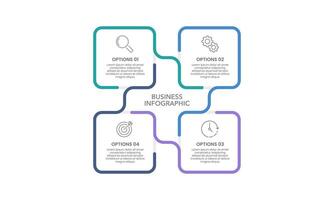4 Steps to business management. Infographic Design Templates. Business Presentation, Management, Development, Workflow and Information. vector