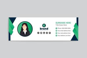 Red color email signature design vector