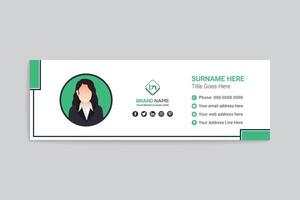 Clean minimal email signature design vector