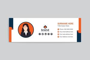 Simple email signature template vector