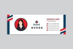 Modern email signature design template vector