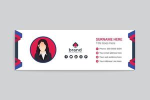 Modern email signature design template vector