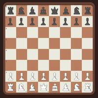 Chess board game ui with Chess pieces vector