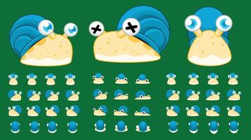Fantasy RPG Game Snail Monster Character Sprite vector