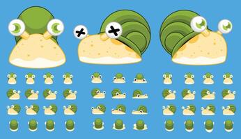Fantasy RPG Game Snail Monster Character Sprite vector