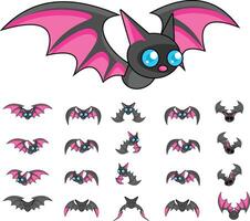 Fantasy RPG Bat Monster Game Character Sprite vector