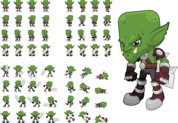 Fantasy RPG Orc Monster Game Character Sprite