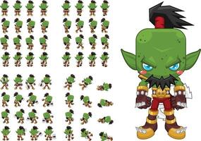 Fantasy RPG Orc Monster Game Character Sprite vector