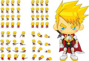 Fantasy RPG Knight Game Character Sprite vector