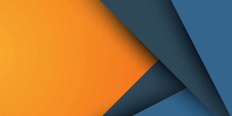 Abstract geometric dark blue and orange triangle theme overlap background for graphic design.