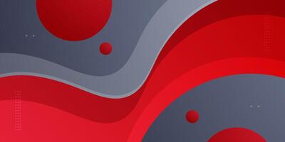Modern colorful gray and red geometric business banner design. Creative banner design with wave shapes and lines for template. Simple horizontal banner. vector