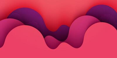 Colorful wave 3D abstract background with gradient red and purple soft color on background vector
