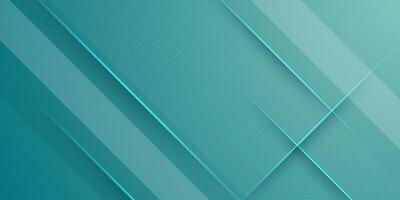 Bright colorful abstract geometric background with green turquoise gradient color combination. Simple overlap papercut pattern color lines on background. vector