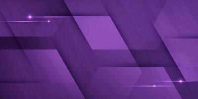 Dark purple dynamic gradient abstract 3D background with shadow and light. Hexagonal pattern overlay shapes. Cool design. vector