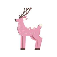 Christmas reindeer in flat style on white background vector
