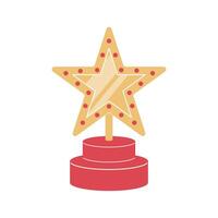 prize, cup in the shape of a star in a glossy style on a white background vector