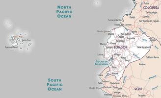 Outline map of Ecuador coloring page vector