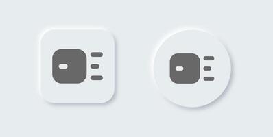 Option solid icon in neomorphic design style. Application signs illustration. vector
