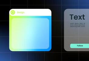 Futuristic design element in gradient colors. Pop up interface element. vector