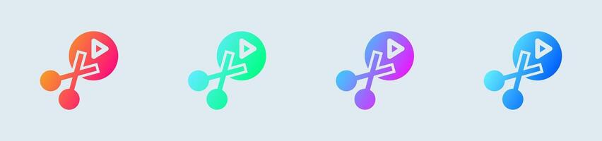 Edit clip solid icon in gradient colors. Editing tool signs illustration. vector