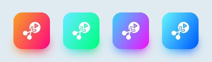 Edit clip solid icon in square gradient colors. Editing tool signs illustration. vector