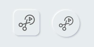 Edit clip line icon in neomorphic design style. Editing tool signs illustration. vector